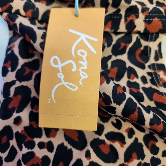 Kona Sol Womens 16W Leopard Print One-Piece Swimsuit 2215 - Picture 4 of 8
